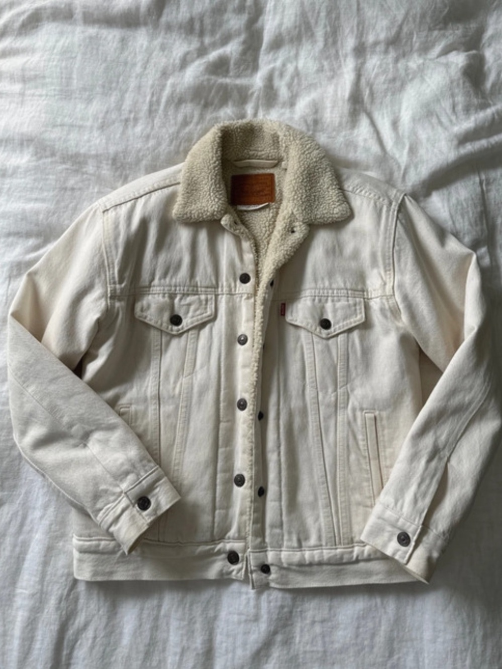Levi's Cream Sherpa-Lined Denim Jacket